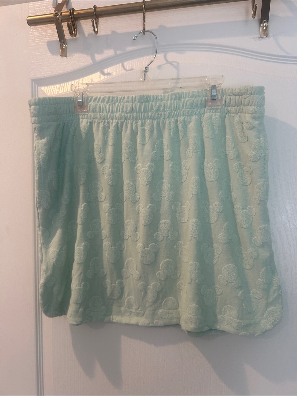 New Disney Mickey Mouse Mint Green Embossed Soft Mini Skirt large